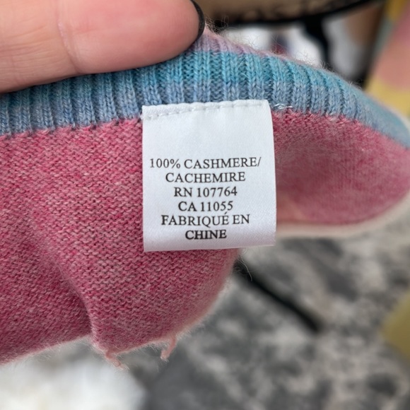 One Girl Who cashmere wrap sweater cardigan drape medium rainbow - Picture 12 of 13